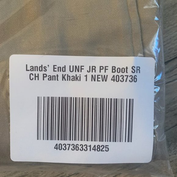 NWT LANDS' END PLAIN FRONT BOOT CUT STAIN RESISTANT CHINO PANTS KHAKI 1 & 13 - Picture 11 of 12